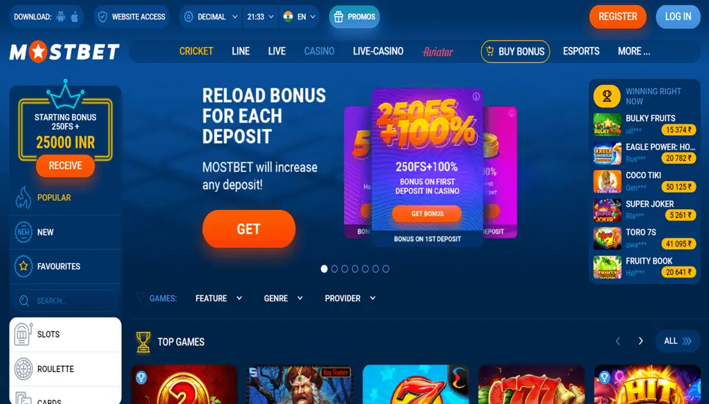 About Casino Mostbet